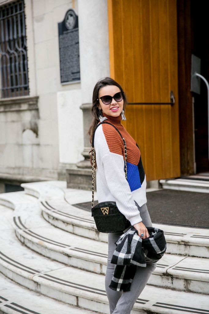 Colorblock turtleneck