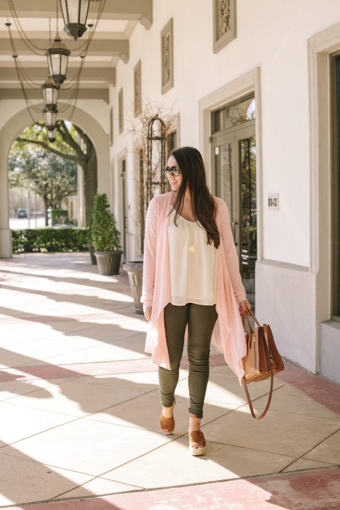 Cashmere pink duster sweater