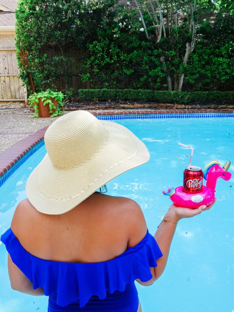 Pick Your Pepper with Dr Pepper, unicorn pool drink float