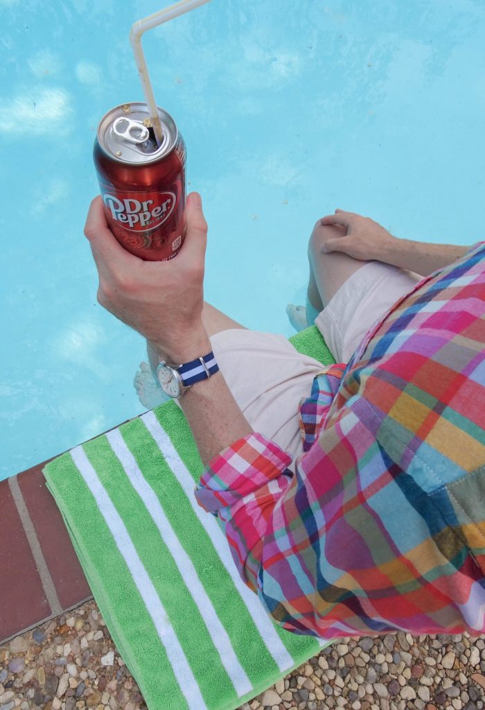 Dr Pepper by the pool