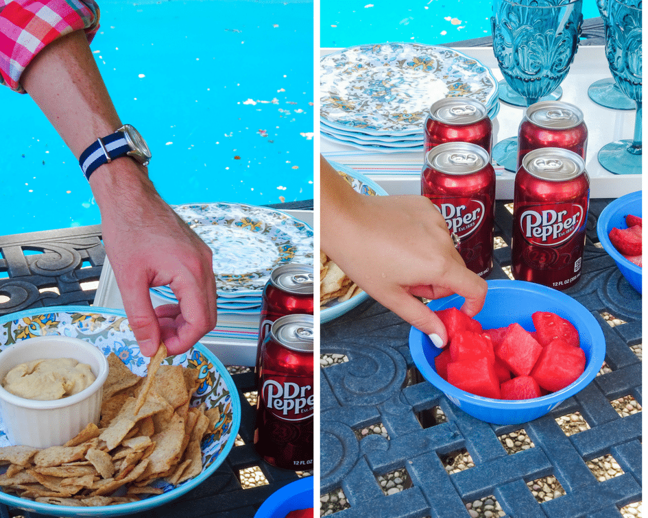 Dr Pepper paired with poolside snacks