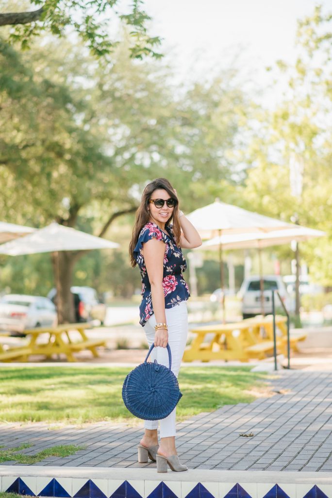 floral top and jeans for summer | Adored by Alex