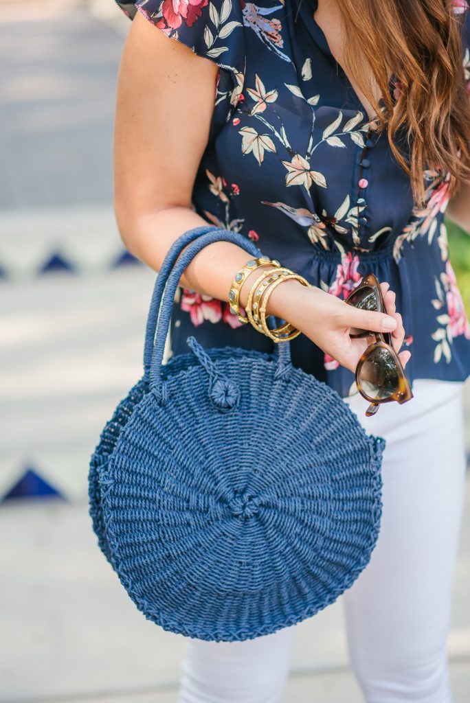 HatAttack NY round straw bag 