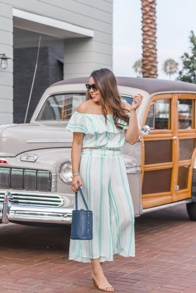 Striped two-piece set, Eberjey cover-up | Adored by Alex 