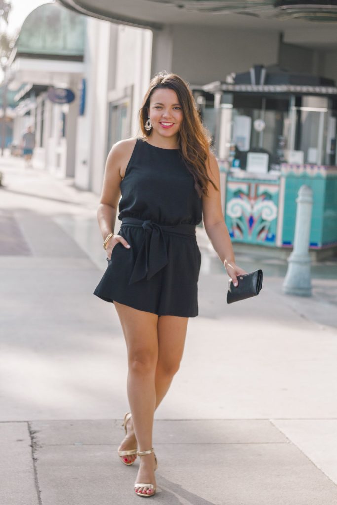 sleeveless romper for date night | Adored by Alex