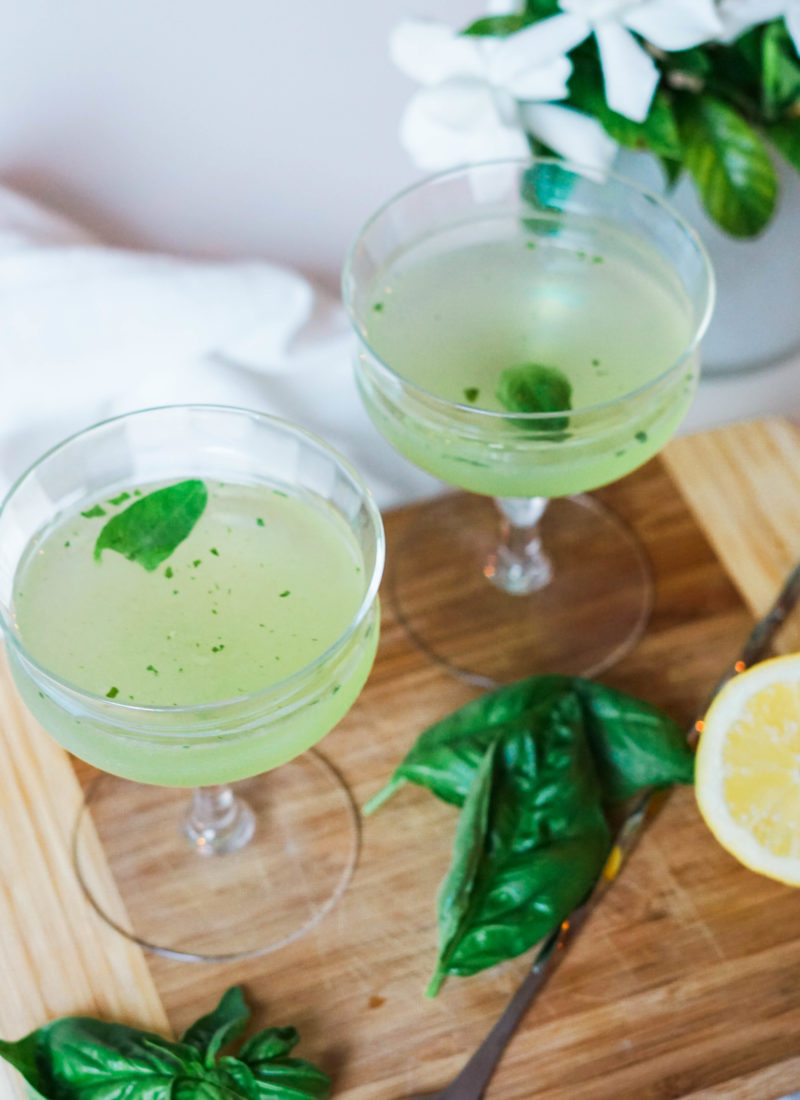 basil lemon smash martini cocktail