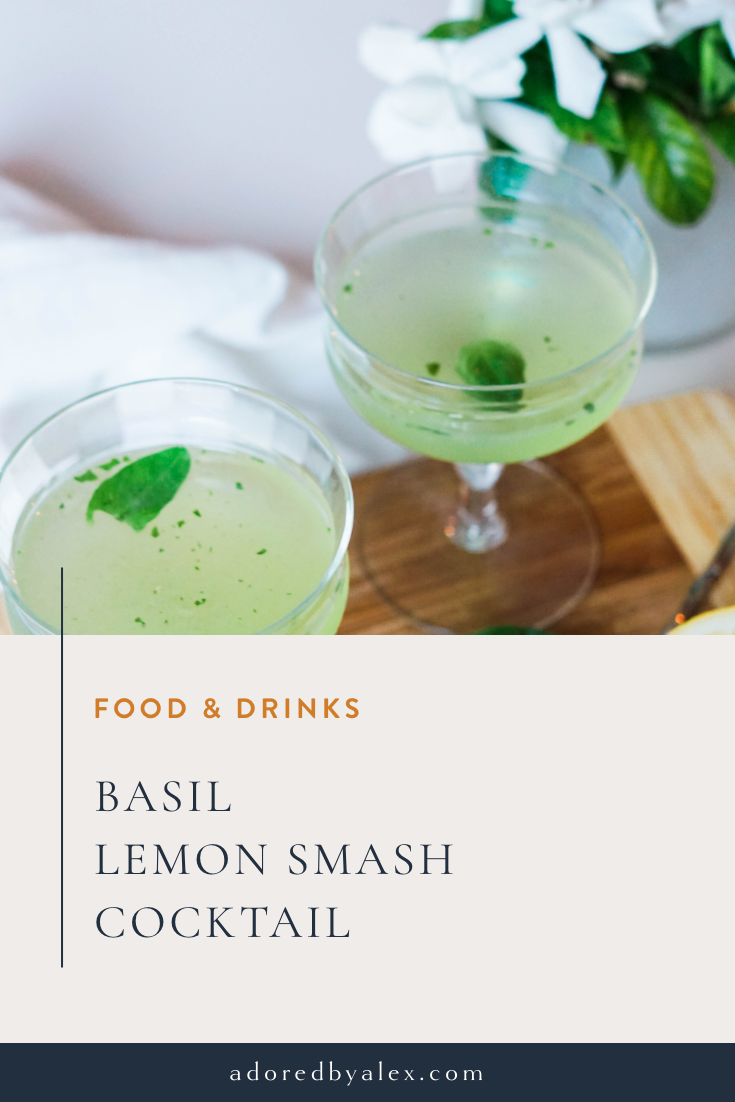 Basil Lemon smash cocktail 