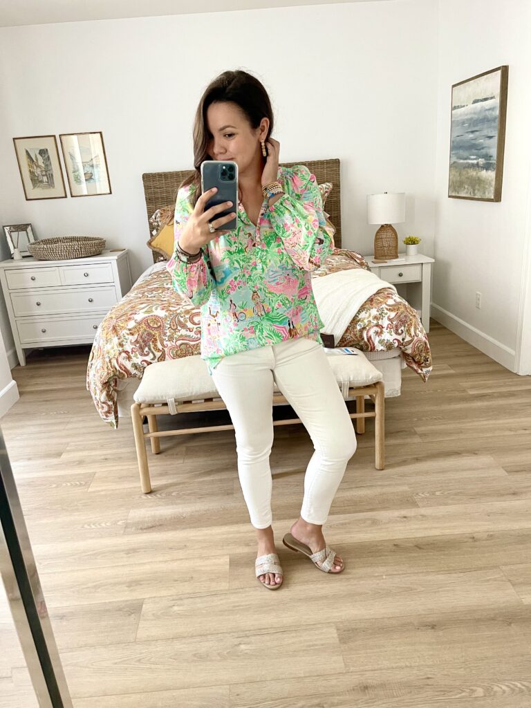 Lilly Pulitzer Multi Lets Get Together print in Elsa top | Adored by Alex
