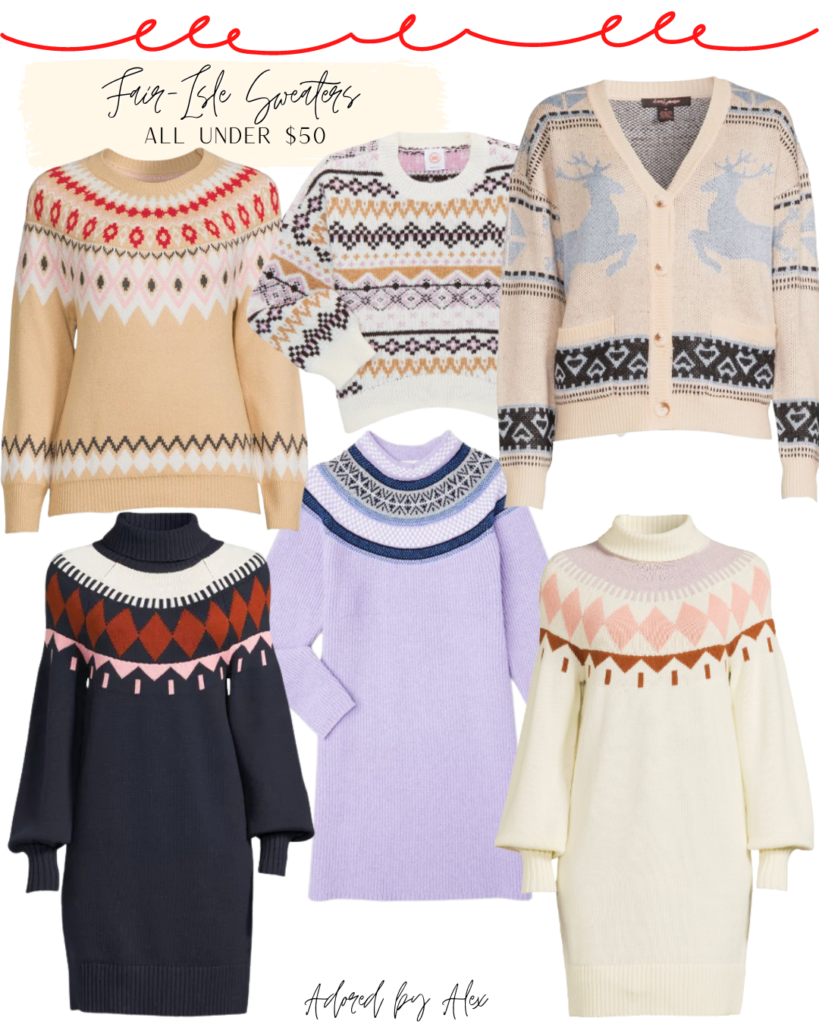 Cute Fair Isle sweaters for winter all under $50 | Adored by Alex